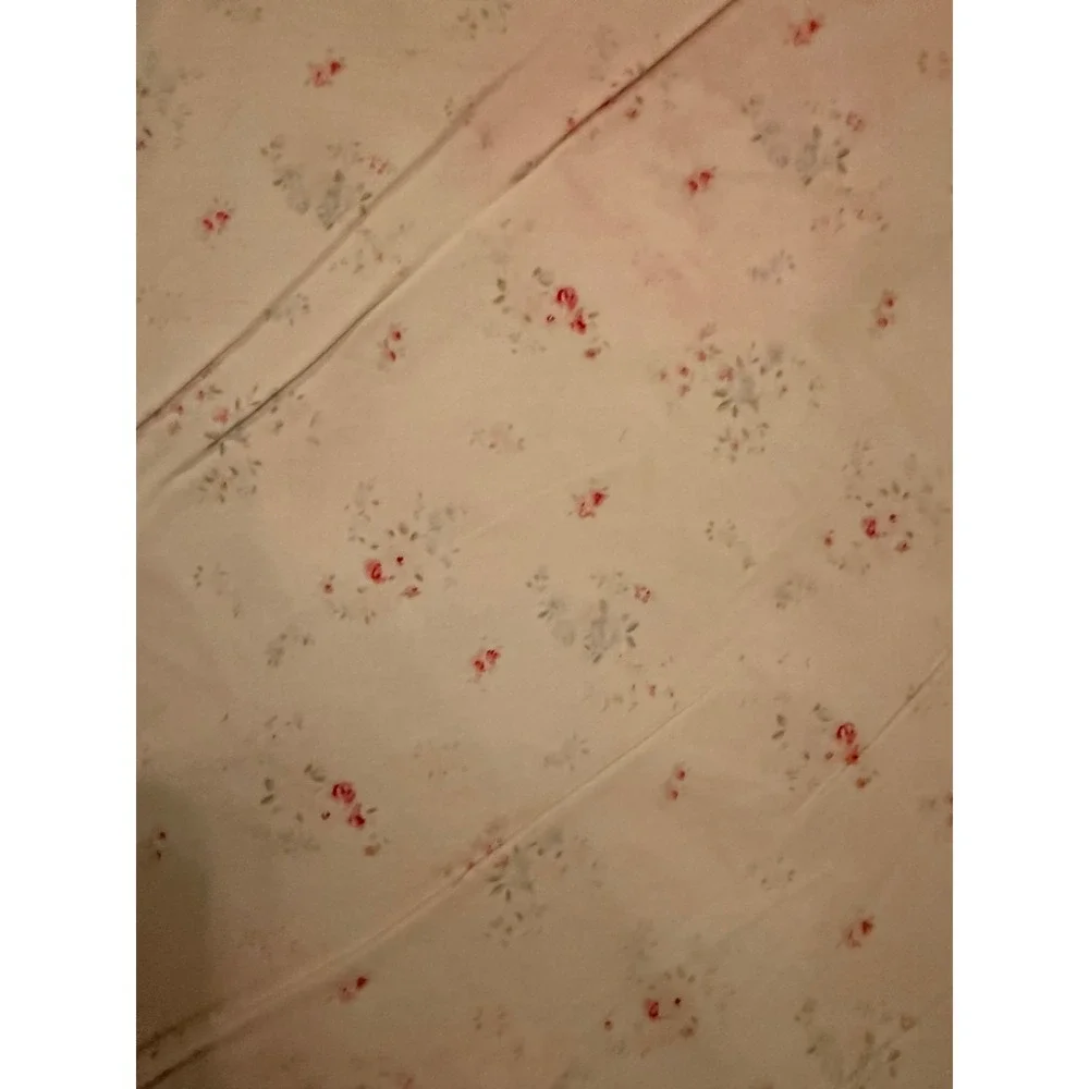 9.a.1 Vtg Reversible Floral Twin Duvet Cover 65x89 Cottage Rose Button Closure